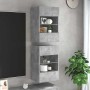 Armarios de pared con luces LED para TV 2 uds gris hormigón 40x30x60,5 cm en Muebles TV | Comprar online en Foru.es