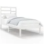 Estructura de cama madera maciza de pino blanco 100x200 cm de vidaXL, Camas y somieres - Ref: Foro24-3105786, Precio: 97,37 €...
