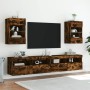 Mueble de TV de pared con luces LED roble ahumado 40x30x60,5 cm en Muebles TV | Comprar online en Foru.es