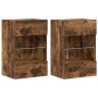 Armarios de pared con luces LED para TV 2 uds roble ahumado 40x30x60,5 cm en Muebles TV | Comprar online en Foru.es