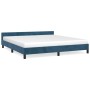 Estructura cama con cabecero terciopelo azul oscuro 160x200 cm de vidaXL, Camas y somieres - Ref: Foro24-347583, Precio: 132,...