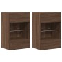 Armarios de pared con luces LED para TV 2 uds roble marrón 40x30x60,5 cm en Muebles TV | Comprar online en Foru.es