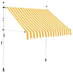 Toldo manual retráctil 200 cm naranja y blanco a rayas de vidaXL, Toldos - Ref: Foro24-43232, Precio: 83,64 €, Descuento: %