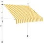 Toldo manual retráctil 200 cm naranja y blanco a rayas de vidaXL, Toldos - Ref: Foro24-43232, Precio: 83,64 €, Descuento: %