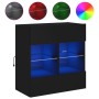 Mueble de TV de pared con luces LED negro 58,5x30x60,5 cm en Muebles TV | Comprar online en Foru.es