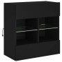 Mueble de TV de pared con luces LED negro 58,5x30x60,5 cm en Muebles TV | Comprar online en Foru.es