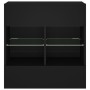 Mueble de TV de pared con luces LED negro 58,5x30x60,5 cm en Muebles TV | Comprar online en Foru.es