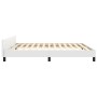 Estructura de cama cabecero cuero sintético blanco 160x200 cm de vidaXL, Camas y somieres - Ref: Foro24-347508, Precio: 134,2...