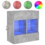 Mueble TV de pared con luces LED gris hormigón 58,5x30x60,5 cm en Muebles TV | Comprar online en Foru.es