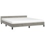 Estructura de cama con cabecero terciopelo gris claro 160x200cm de vidaXL, Camas y somieres - Ref: Foro24-347579, Precio: 114...