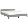 Estructura de cama con cabecero terciopelo gris claro 140x190cm de vidaXL, Camas y somieres - Ref: Foro24-347567, Precio: 108...