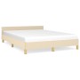 Estructura de cama con cabecero de tela color crema 140x190 cm de vidaXL, Camas y somieres - Ref: Foro24-347412, Precio: 126,...