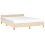 Estructura de cama con cabecero de tela color crema 140x190 cm de vidaXL, Camas y somieres - Ref: Foro24-347412, Precio: 126,...