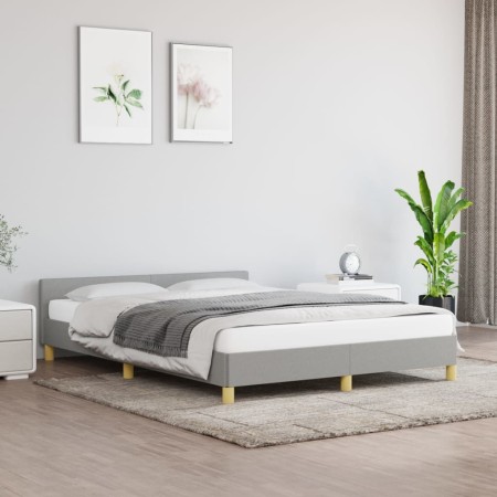 Estructura de cama con cabecero de tela gris claro 140x190 cm de vidaXL, Camas y somieres - Ref: Foro24-347407, Precio: 117,2...