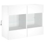 Mueble de TV de pared con luces LED blanco 78,5x30x60,5 cm en Muebles TV | Comprar online en Foru.es