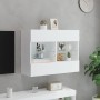 Mueble de TV de pared con luces LED blanco 78,5x30x60,5 cm en Muebles TV | Comprar online en Foru.es