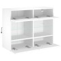 Mueble de TV de pared con luces LED blanco 78,5x30x60,5 cm en Muebles TV | Comprar online en Foru.es