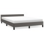 Estructura de cama con cabecero cuero sintético gris 140x190 cm de vidaXL, Camas y somieres - Ref: Foro24-347499, Precio: 117...