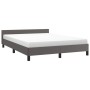 Estructura de cama con cabecero cuero sintético gris 140x190 cm de vidaXL, Camas y somieres - Ref: Foro24-347499, Precio: 117...
