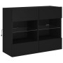 Mueble de TV de pared con luces LED negro 78,5x30x60,5 cm en Muebles TV | Comprar online en Foru.es