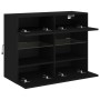 Mueble de TV de pared con luces LED negro 78,5x30x60,5 cm en Muebles TV | Comprar online en Foru.es