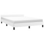 Estructura de cama cabecero cuero sintético blanco 140x190 cm de vidaXL, Camas y somieres - Ref: Foro24-347496, Precio: 108,0...
