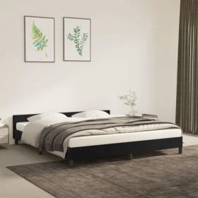 Bed frame with black velvet headboard 160x200 cm by vidaXL, Beds and slatted bases - Ref: Foro24-347581, Price: 121,51 €, Dis...
