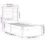 Estructura de cama madera maciza marrón miel 100x200 cm de vidaXL, Camas y somieres - Ref: Foro24-3105788, Precio: 103,90 €, ...