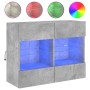 Mueble TV de pared con luces LED gris hormigón 78,5x30x60,5 cm en Muebles TV | Comprar online en Foru.es