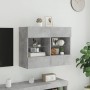 Mueble TV de pared con luces LED gris hormigón 78,5x30x60,5 cm en Muebles TV | Comprar online en Foru.es