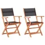 Sillas plegables jardín 2 uds madera eucalipto textilene negro de vidaXL, Sillas de jardín - Ref: Foro24-48692, Precio: 151,1...