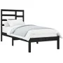 Estructura de cama madera maciza negro 100x200 cm de vidaXL, Camas y somieres - Ref: Foro24-3105789, Precio: 122,65 €, Descue...