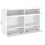 Mueble de TV de pared con luces LED blanco 98,5x30x60,5 cm en Muebles TV | Comprar online en Foru.es