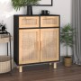 Aparador negro madera pino maciza y ratán natural 60x30x75 cm de vidaXL, Aparadores - Ref: Foro24-345637, Precio: 136,05 €, D...