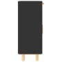 Aparador negro madera pino maciza y ratán natural 60x30x75 cm de vidaXL, Aparadores - Ref: Foro24-345637, Precio: 136,05 €, D...