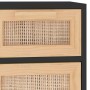 Aparador negro madera pino maciza y ratán natural 60x30x75 cm de vidaXL, Aparadores - Ref: Foro24-345637, Precio: 136,05 €, D...