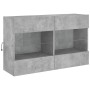 Mueble TV de pared con luces LED gris hormigón 98,5x30x60,5 cm en Muebles TV | Comprar online en Foru.es