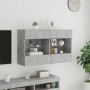 Mueble TV de pared con luces LED gris hormigón 98,5x30x60,5 cm en Muebles TV | Comprar online en Foru.es
