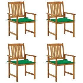 Sillas de jardín con cojines 4 unidades madera maciza de acacia de vidaXL, Sillas de jardín - Ref: Foro24-3061178, Precio: 30...