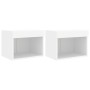 Mesitas de noche de pared con luces LED 2 unidades blanco en Muebles TV | Comprar online en Foru.es