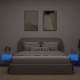 Mesitas de noche de pared con luces LED 2 unidades blanco en Muebles TV | Comprar online en Foru.es