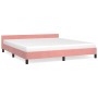 Estructura de cama con cabecero de terciopelo rosa 160x200 cm de vidaXL, Camas y somieres - Ref: Foro24-347584, Precio: 122,4...