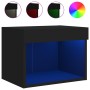 Mesitas de noche de pared con luces LED 2 unidades negro en Muebles TV | Comprar online en Foru.es