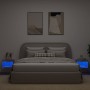 Mesitas de noche de pared con luces LED 2 uds gris hormigón en Muebles TV | Comprar online en Foru.es