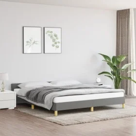Bed frame with headboard dark gray fabric 160x200 cm by vidaXL, Beds and slatted bases - Ref: Foro24-347424, Price: 126,01 €,...
