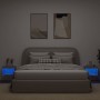 Mesitas de noche de pared con luces LED 2 uds gris Sonoma en Muebles TV | Comprar online en Foru.es