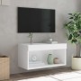 Mueble para TV con luces LED blanco 60x30x30 cm en Muebles TV | Comprar online en Foru.es
