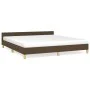 Estructura de cama con cabecero de tela marrón 160x200 cm de vidaXL, Camas y somieres - Ref: Foro24-347426, Precio: 123,71 €,...