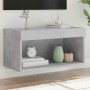 Mueble para TV con luces LED gris hormigón 60x30x30 cm en Muebles TV | Comprar online en Foru.es