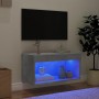 Mueble para TV con luces LED gris hormigón 60x30x30 cm en Muebles TV | Comprar online en Foru.es
